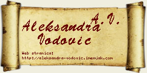 Aleksandra Vodović vizit kartica